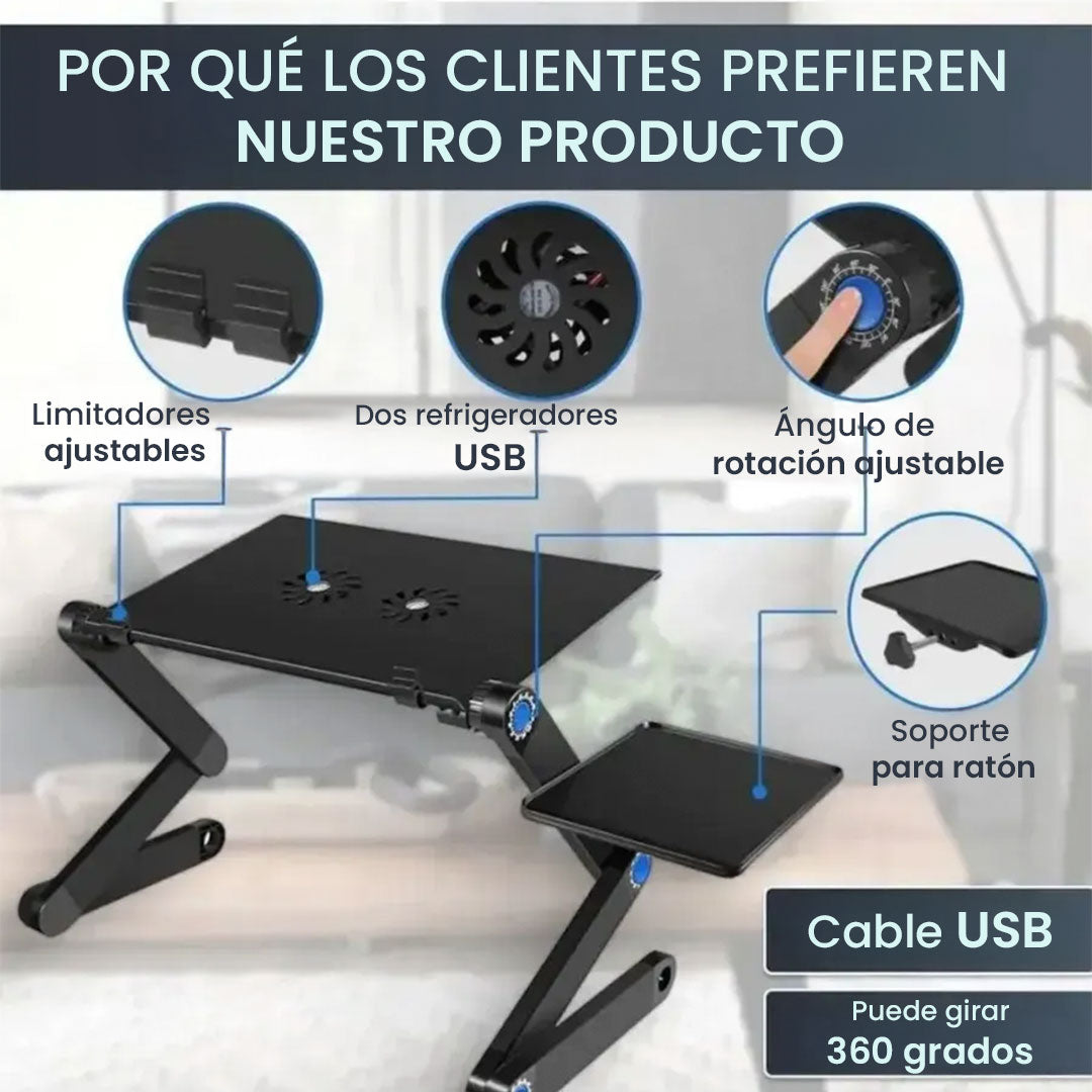 Mesa portátil ajustable multifuncional plegable