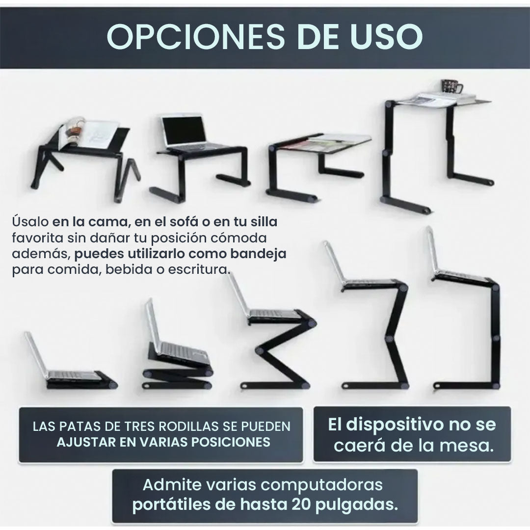Mesa portátil ajustable multifuncional plegable