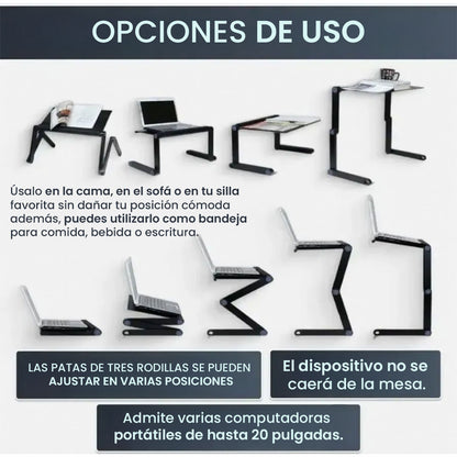 Mesa portátil ajustable multifuncional plegable